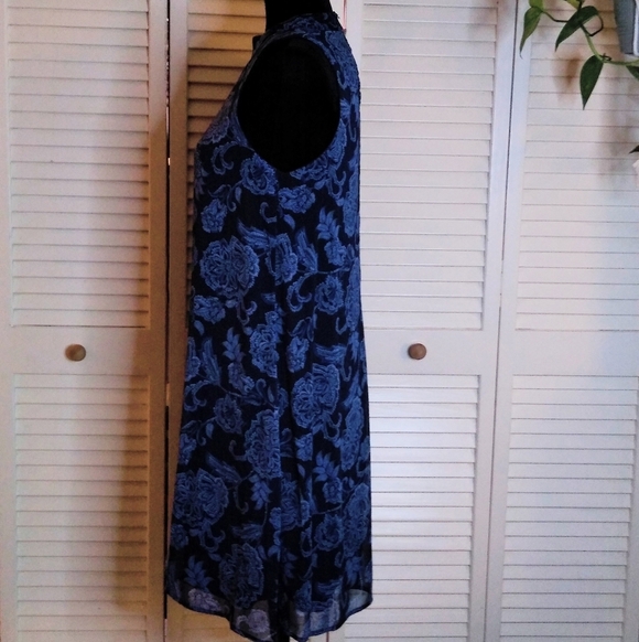 Tommy Hilfiger Navy Blue Floral Sleeveless Shift Dress Size 4 - Picture 8 of 10